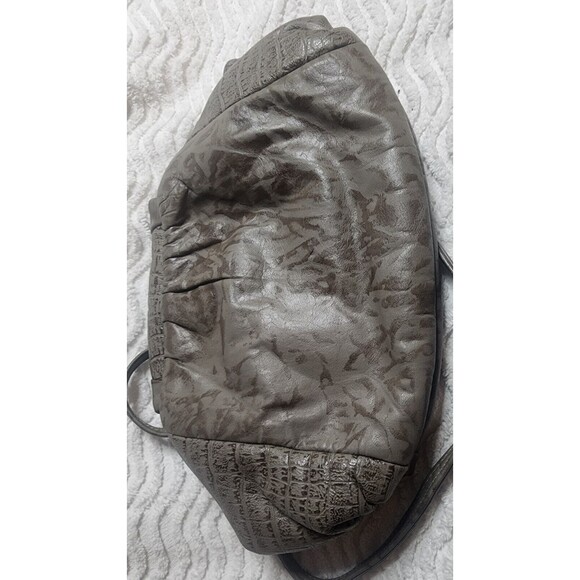 RARE Vintage 80's HALA Genuine Leather Gray CLUTCH Crossbody Purse HandBag EuC - Picture 3 of 7